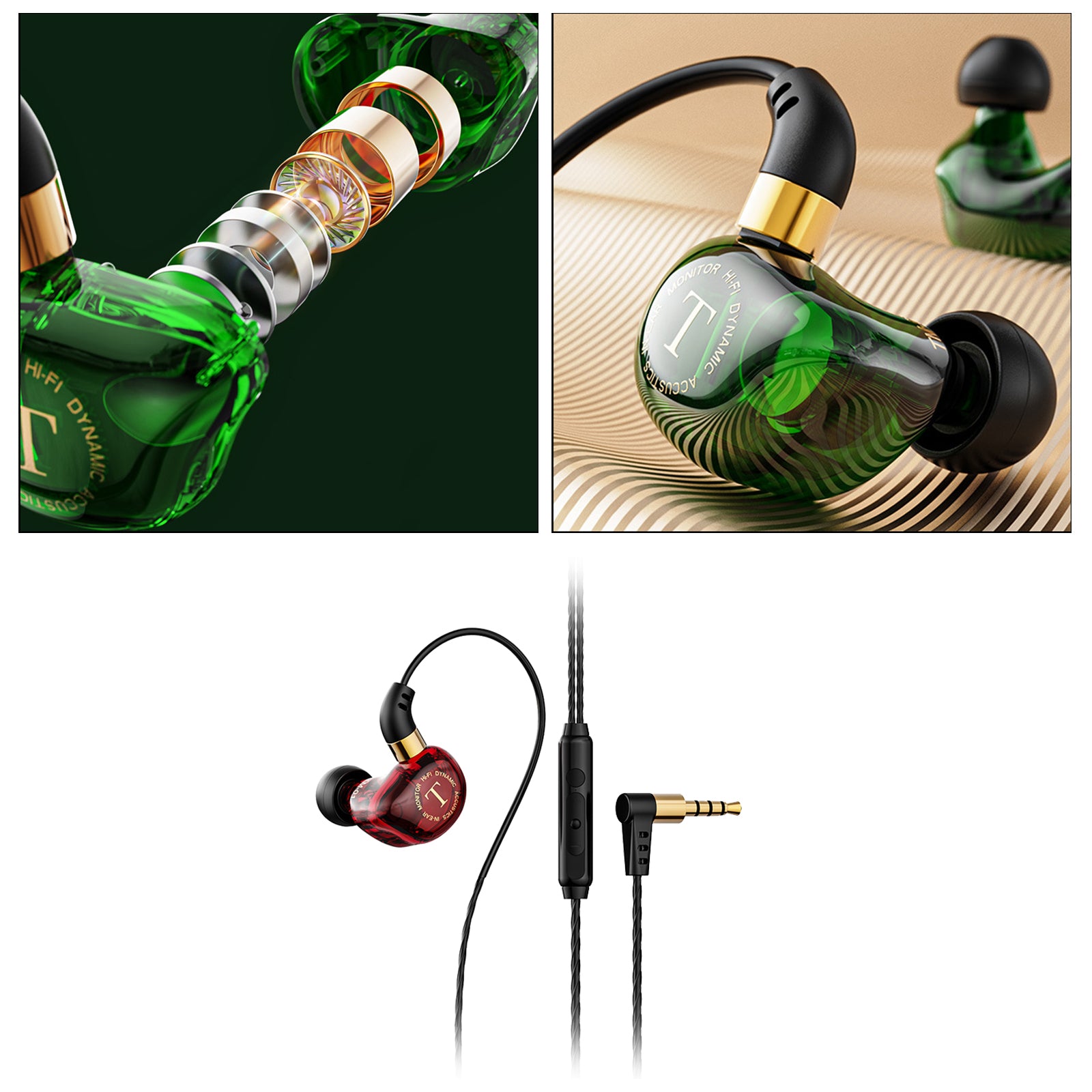 3.5mm Bass Headset In-Ear Earphone Stereo Earbuds Headphone Wired Mic Red