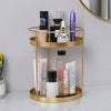 Metal Makeup Organizer Rack Perfume Lipsticks Storage Tray Double Layers