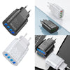 4 USB Ports Hub Wall Charger Power Adapter EU Plug USB Cube Adapter Black