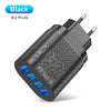 4 USB Ports Hub Wall Charger Power Adapter EU Plug USB Cube Adapter Black