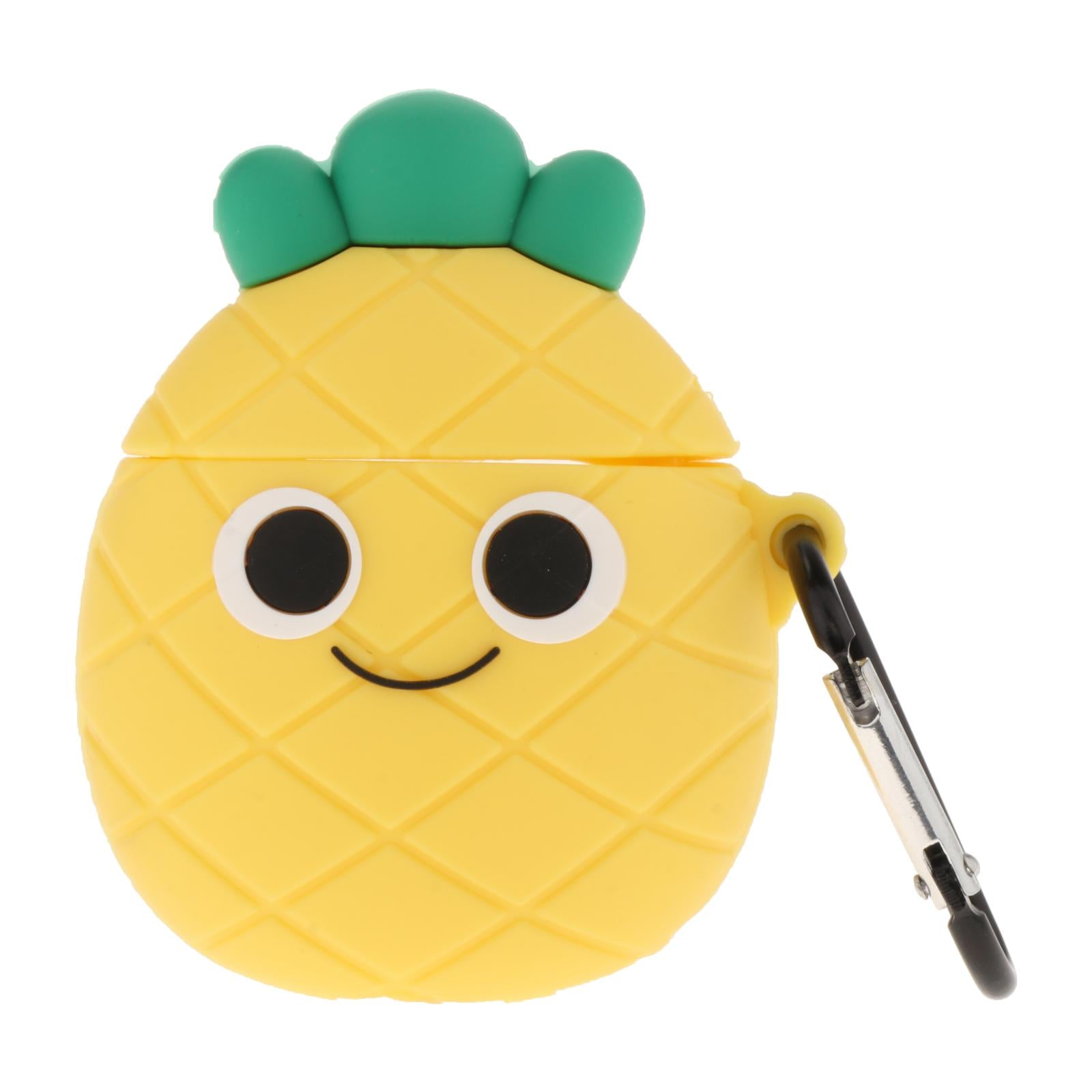 Earbud Case Cartoon Silicone Earphone Case Cover for Airpods 1&2 Pineapple