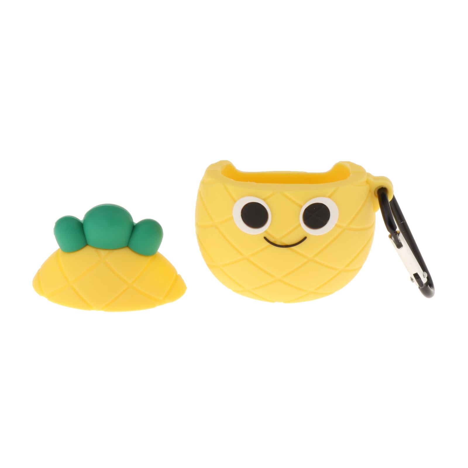 Earbud Case Cartoon Silicone Earphone Case Cover for Airpods 1&2 Pineapple