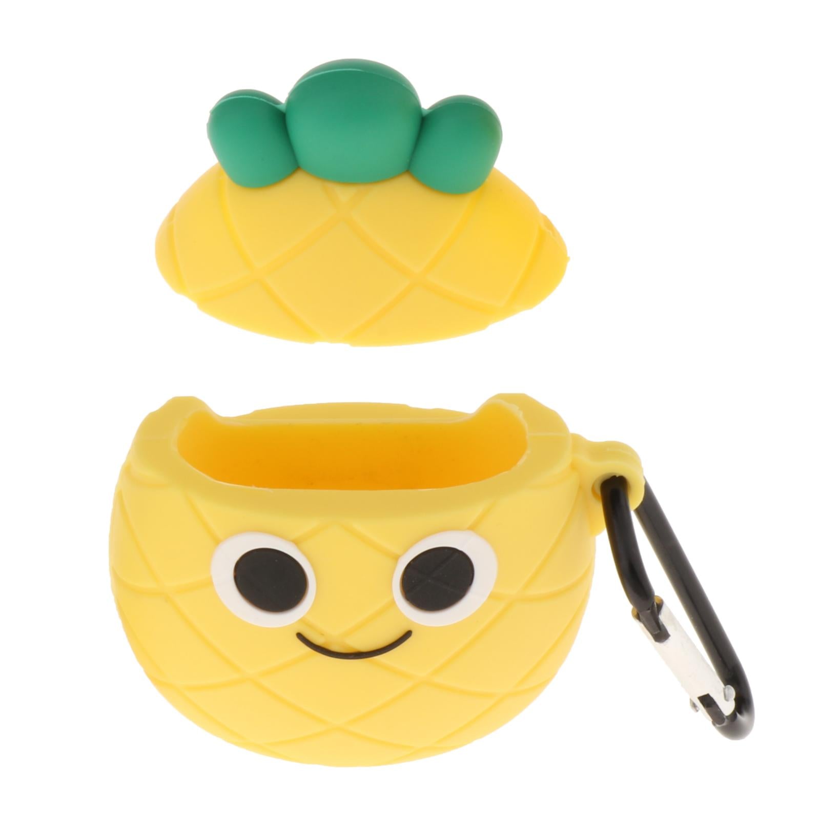 Earbud Case Cartoon Silicone Earphone Case Cover for Airpods 1&2 Pineapple