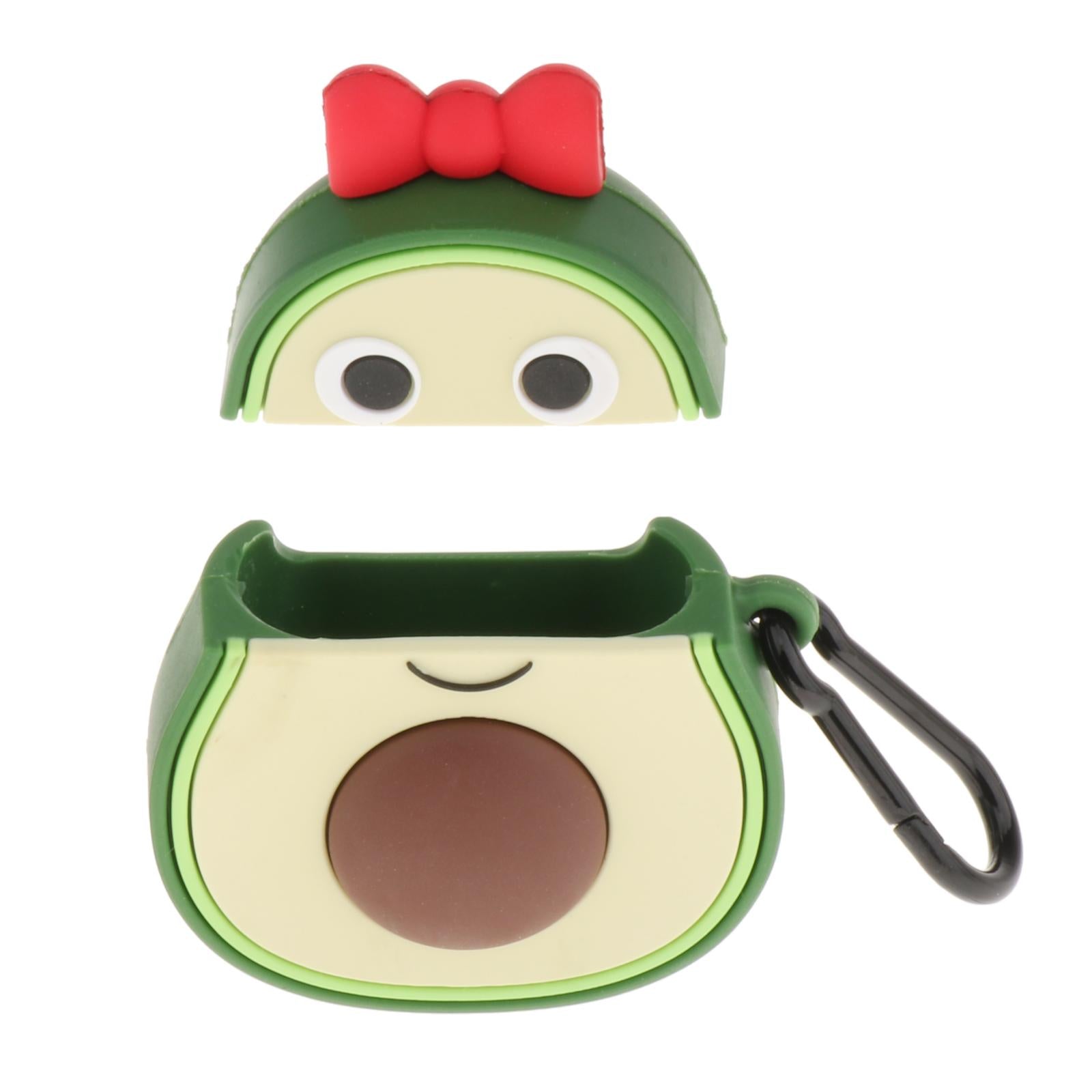 Earbud Case Cartoon Silicone Earphone Case Cover for Airpods 1&2 Avocado