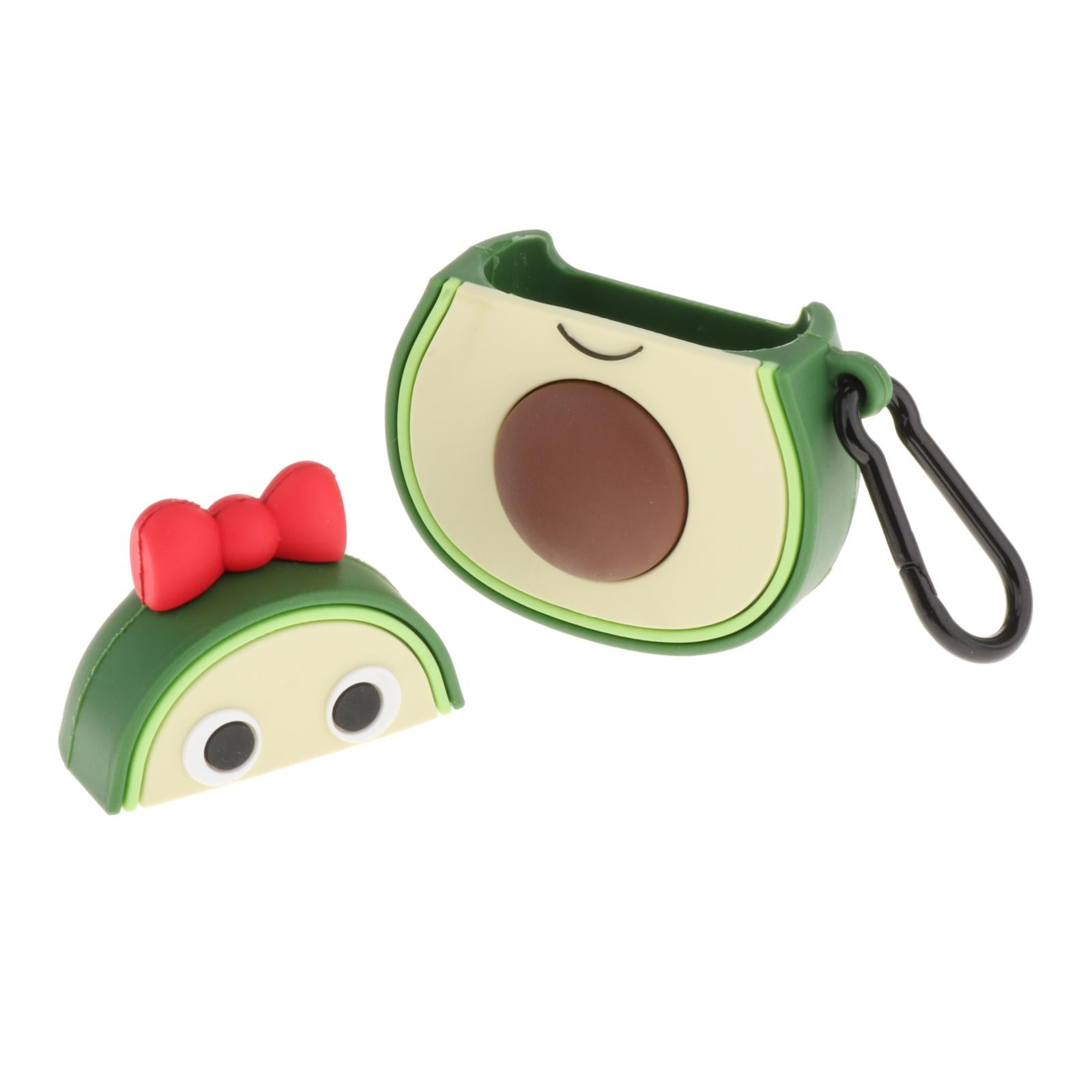 Earbud Case Cartoon Silicone Earphone Case Cover for Airpods 1&2 Avocado