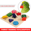 Bird Activity Toy Parrot Cockatiels Smart Training Wooden Puzzle Blocks Toy