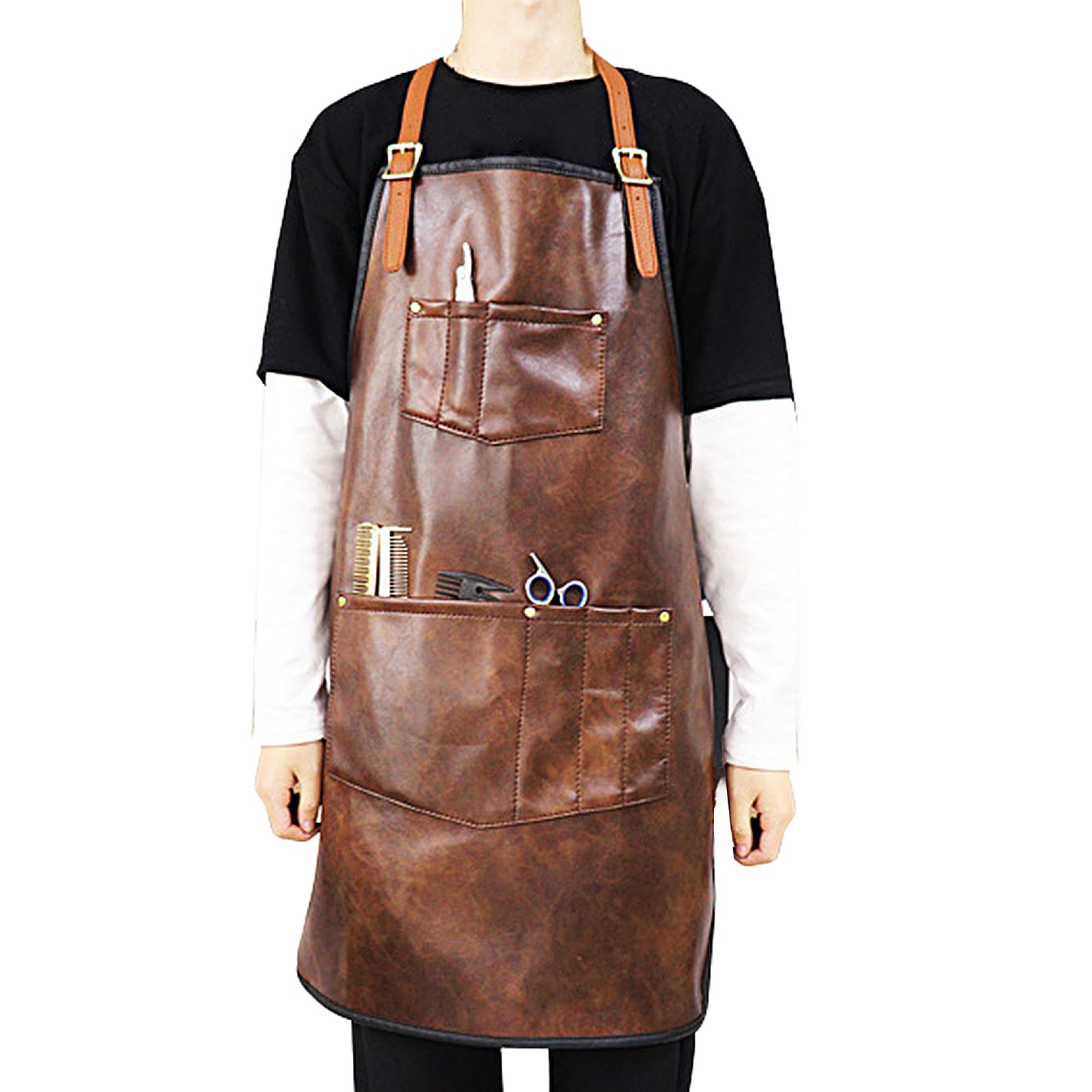 Professional PU Leather Barber Apron Multi-use Heavy Duty Premium Quality B