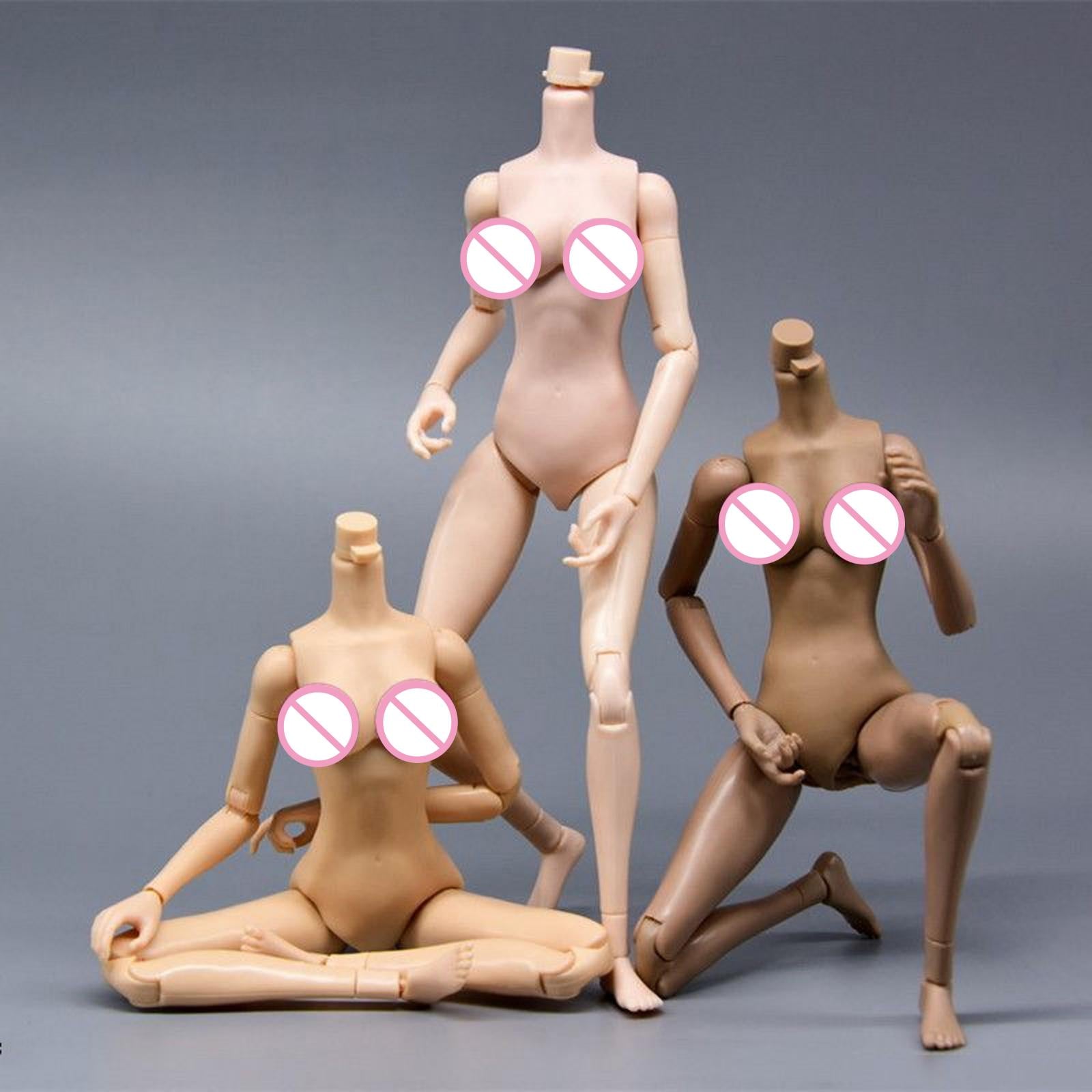 Moveable Joints 1:6 Female Body Skeleton Big Breast Wheat Skin