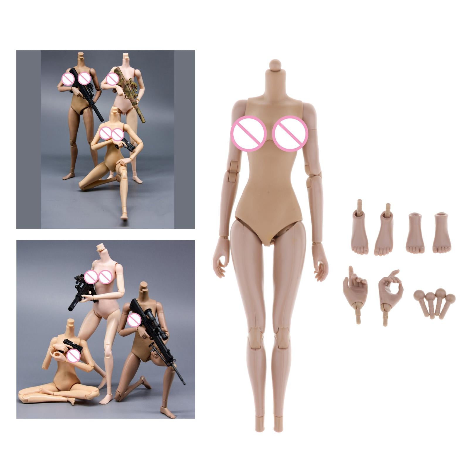 Moveable Joints 1:6 Female Body Skeleton Big Breast Wheat Skin