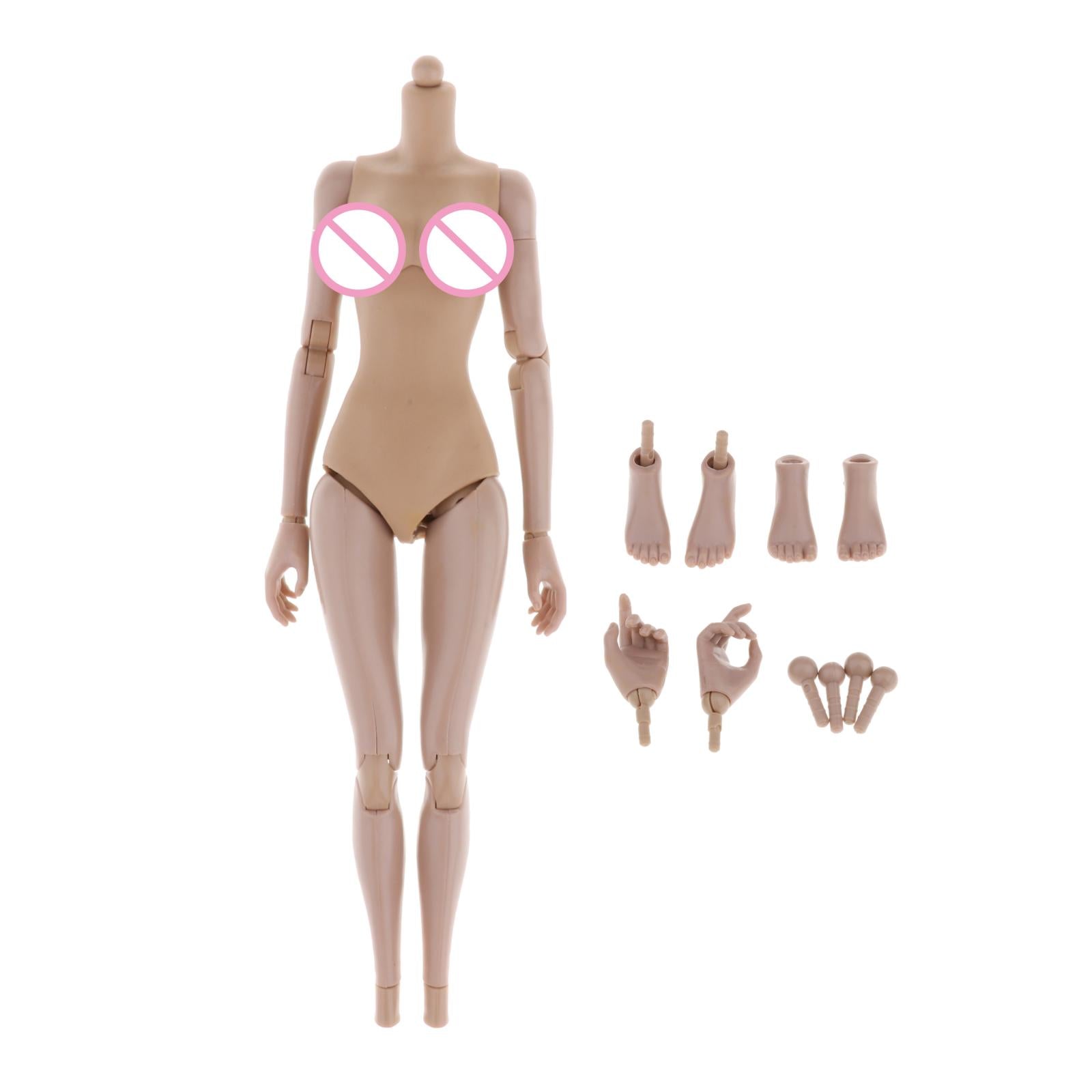 Moveable Joints 1:6 Female Body Skeleton Big Breast Wheat Skin