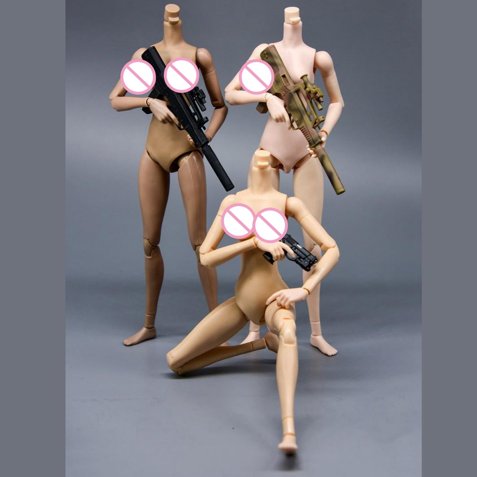 Moveable Joints 1:6 Female Body Skeleton Big Breast Wheat Skin