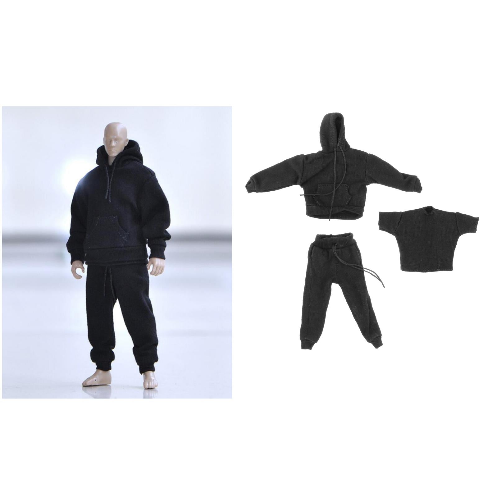 3pcs/Set 1:6 Scale Mans Sweatshirt Outfit for BBI HT PH 12'' Action Figures