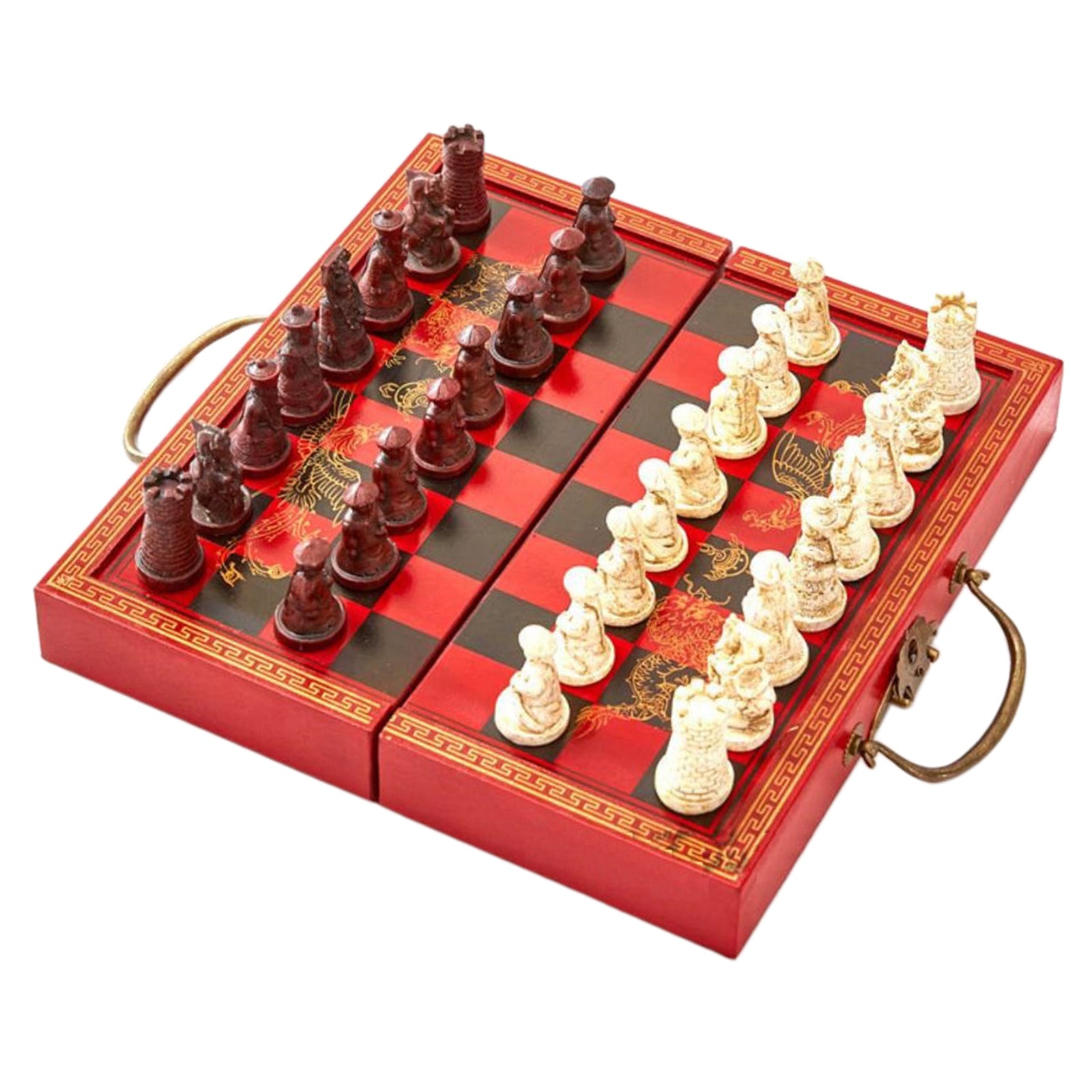 New 28x28cm Standard Game Vintage Wooden Chess Set Foldable Board Great Gift