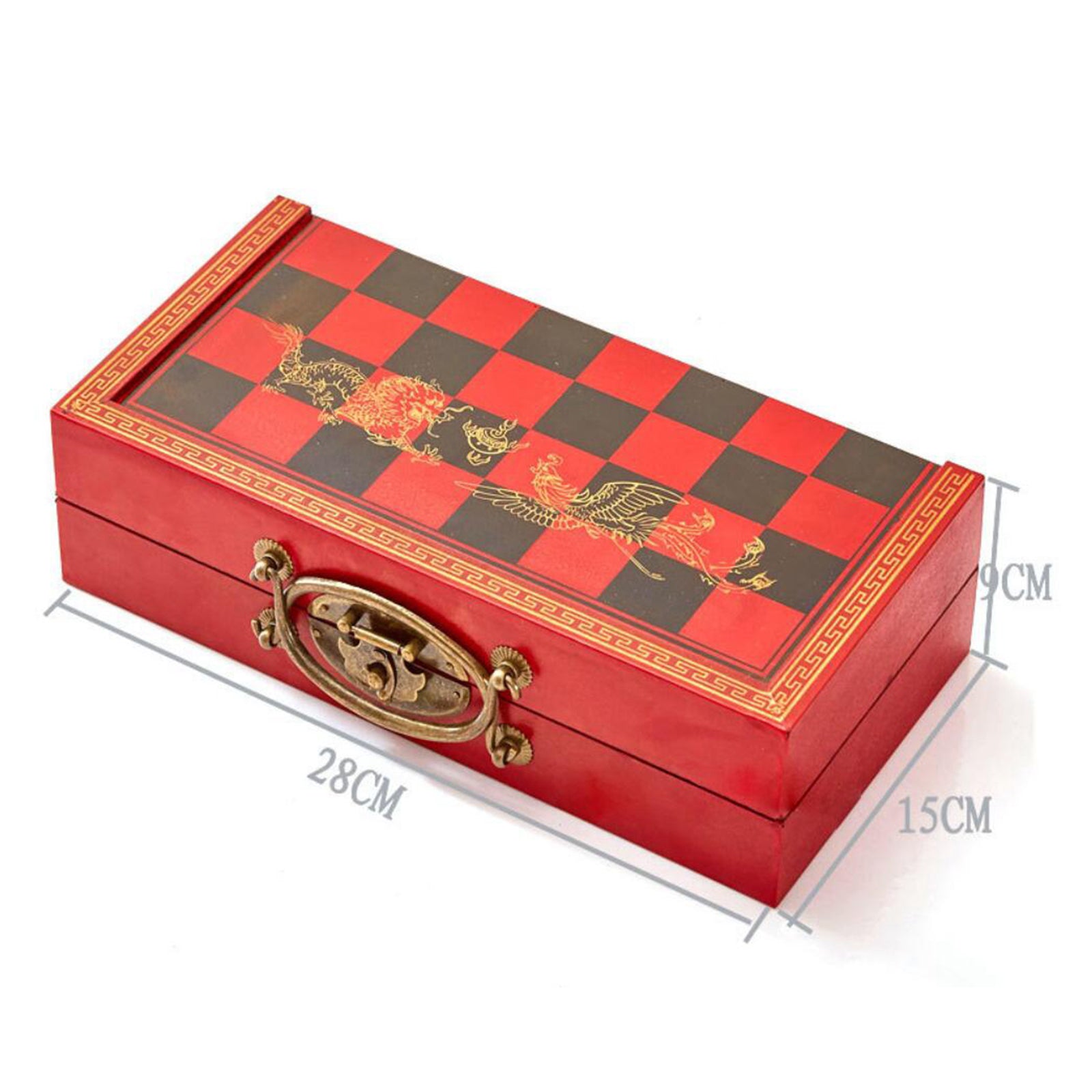 New 28x28cm Standard Game Vintage Wooden Chess Set Foldable Board Great Gift