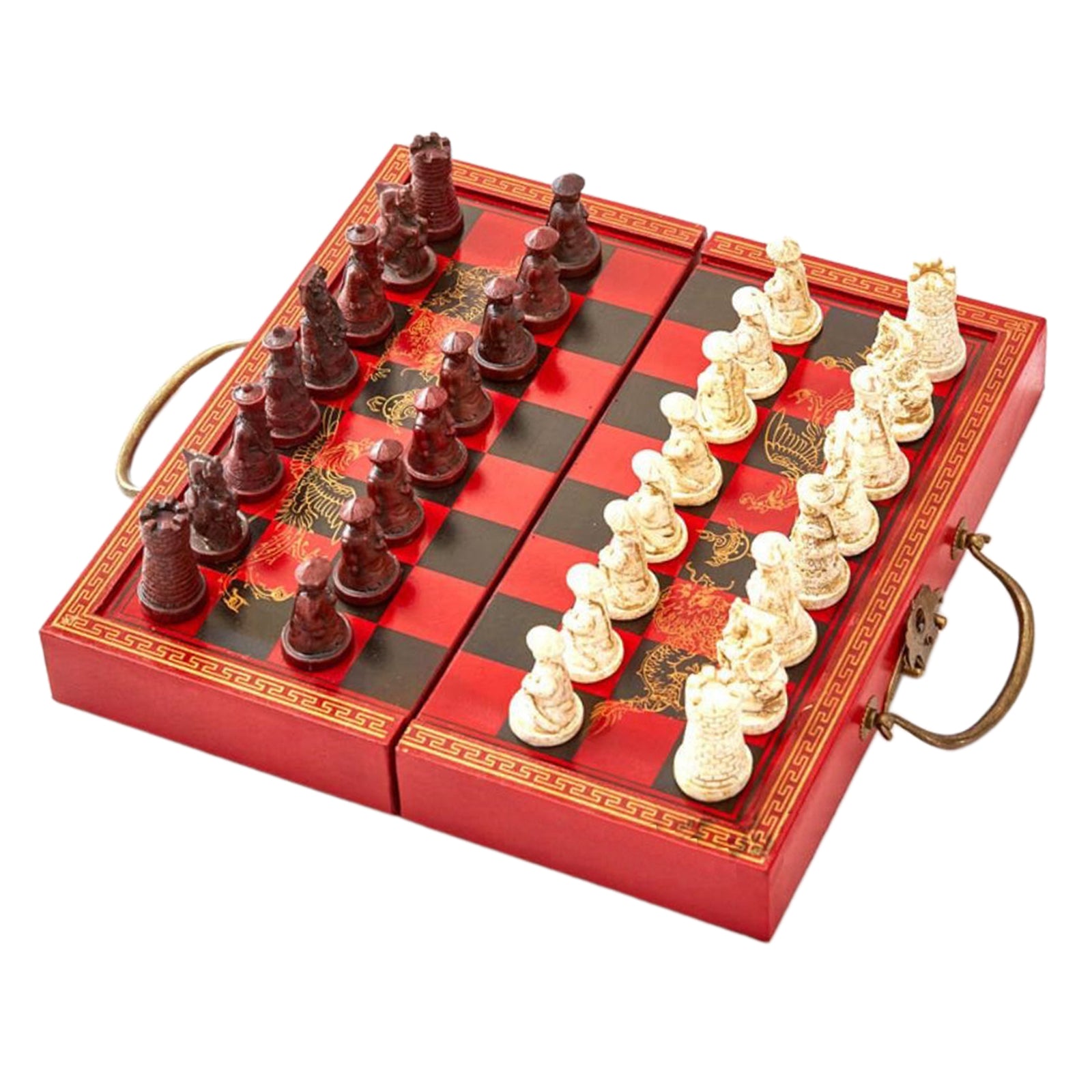 New 28x28cm Standard Game Vintage Wooden Chess Set Foldable Board Great Gift