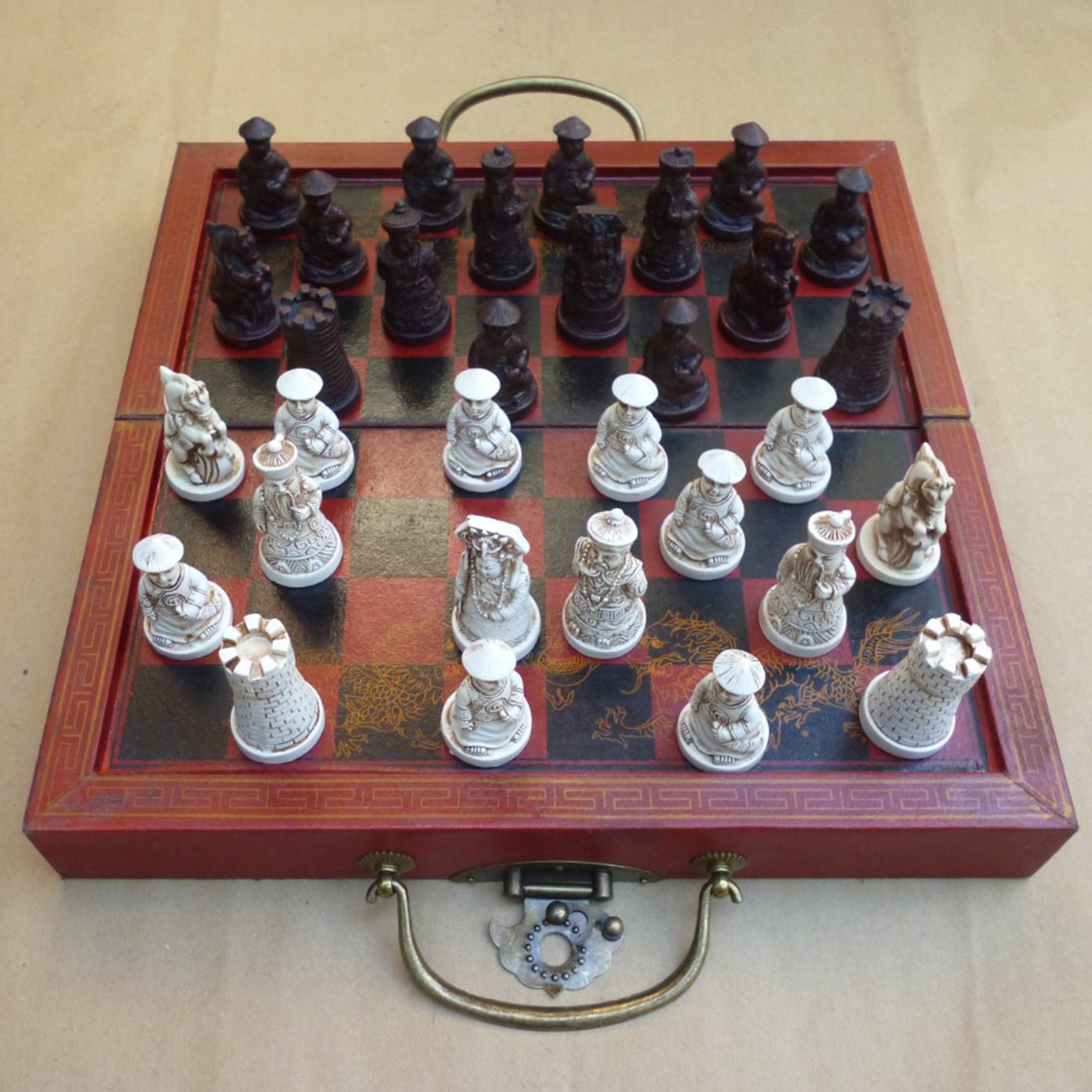 New 28x28cm Standard Game Vintage Wooden Chess Set Foldable Board Great Gift