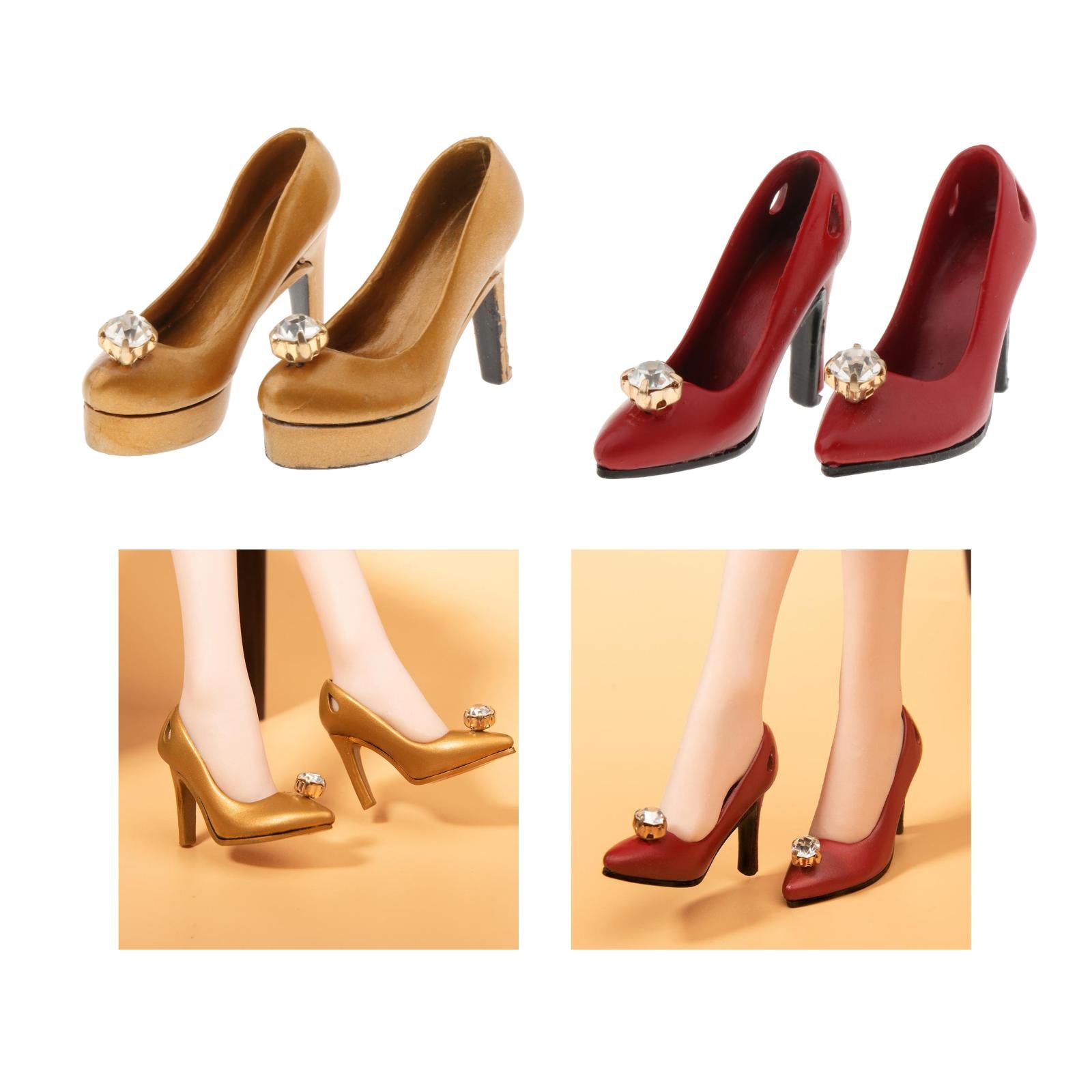 1/6 Scale Trendy High Heels Platform Fit for PH/HT Toy 12'' Figure Body Accs golden