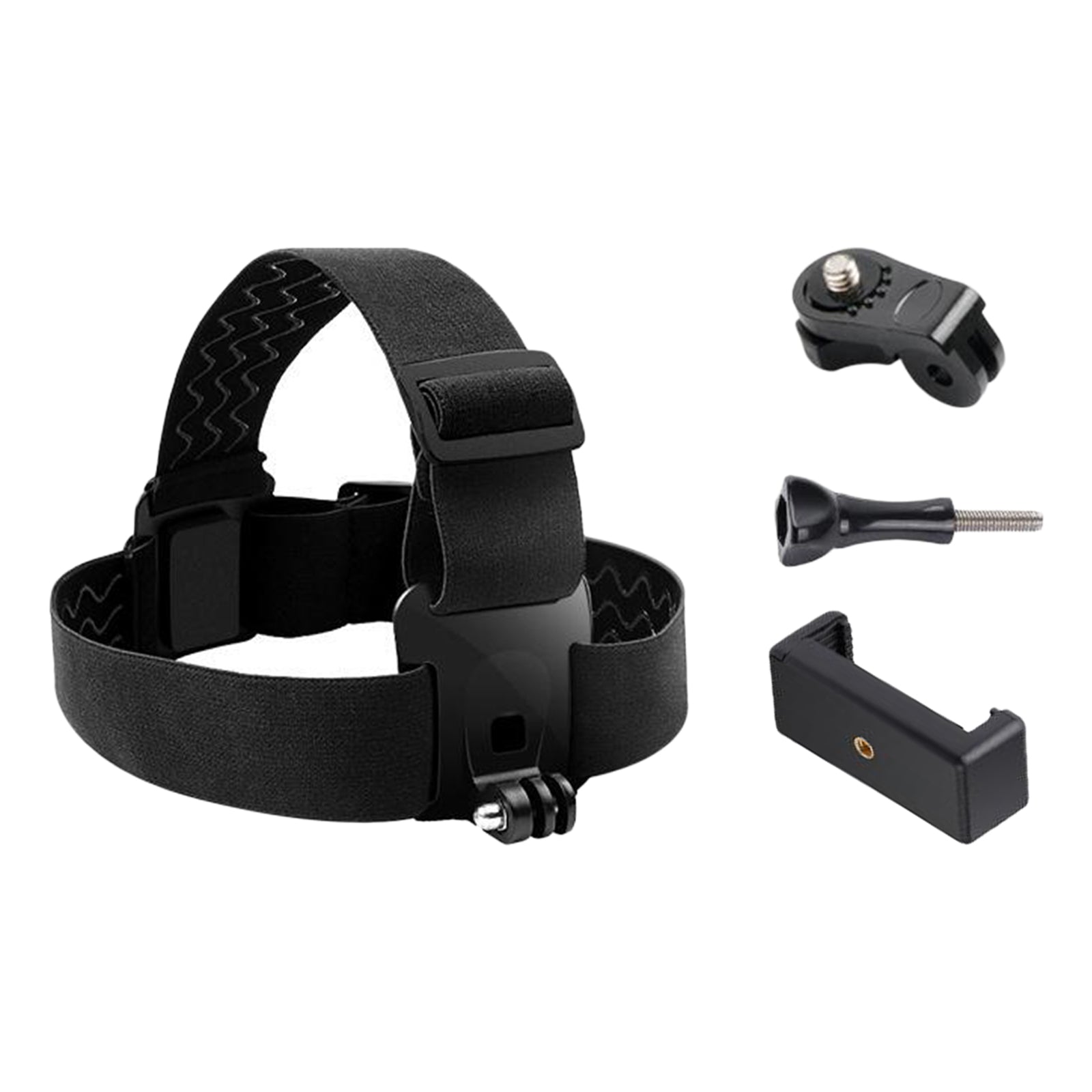 Head Strap Mount Holder w/ Clip for GoPro Sports Camera Mobile Phone Black