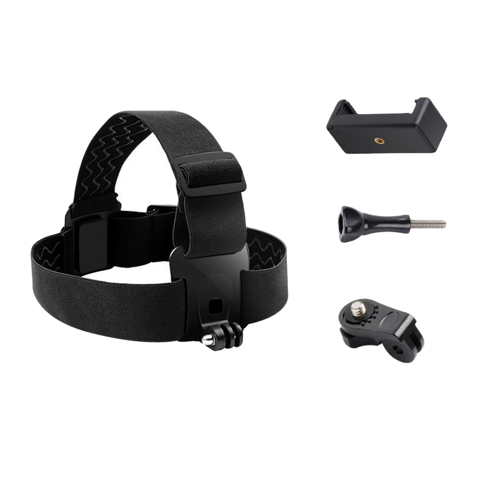 Head Strap Mount Holder w/ Clip for GoPro Sports Camera Mobile Phone Black