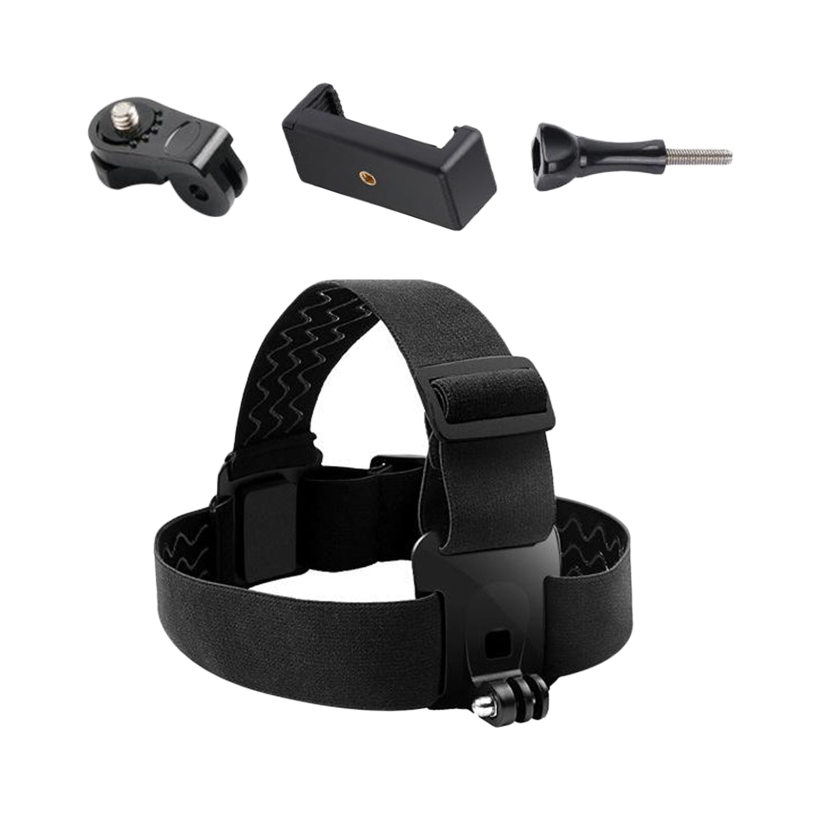 Head Strap Mount Holder w/ Clip for GoPro Sports Camera Mobile Phone Black