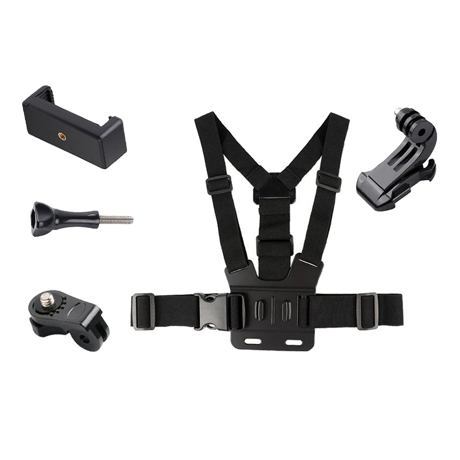 Smartphone Adjustable Chest Fixed Strap Mount Bracket with Cell Phone Clip