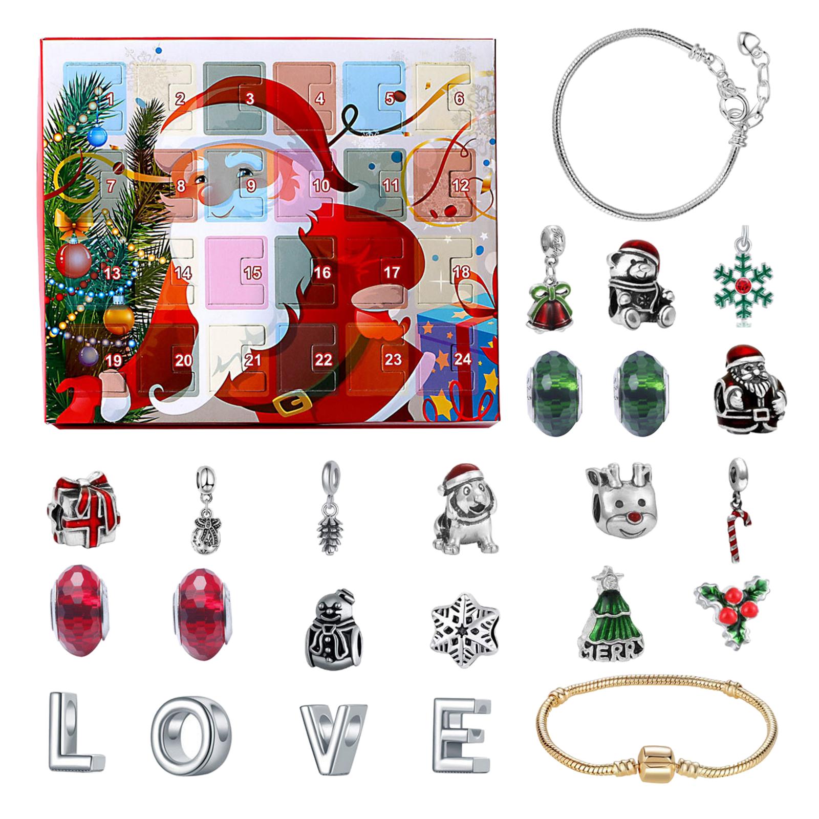 24 Days Christmas Advent Calendar DIY Charm Bracelet DIY Countdown Style A