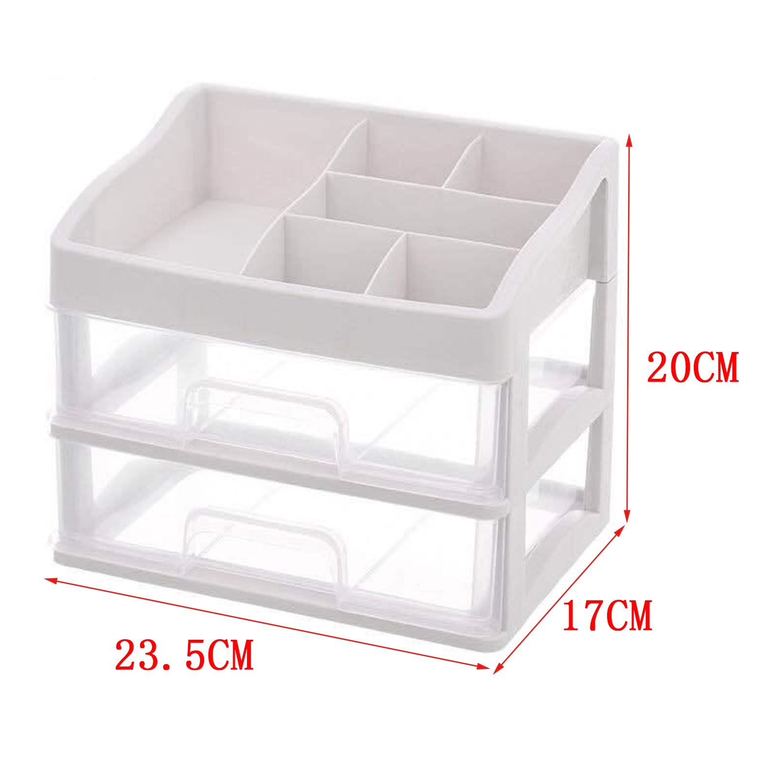 Cosmetic Storage Makeup Rack Drawer Organizer Display Box for Vanity 2 Tier