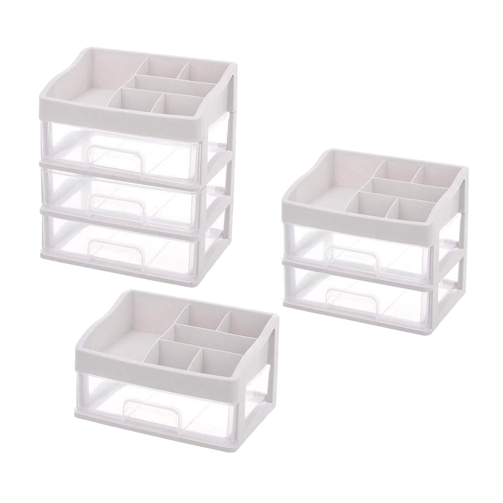 Cosmetic Storage Makeup Rack Drawer Organizer Display Box for Vanity 3 Tier