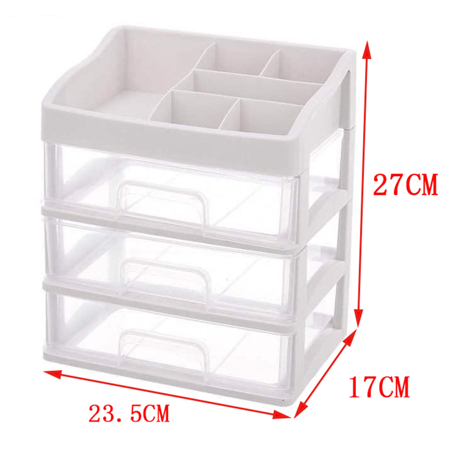 Cosmetic Storage Makeup Rack Drawer Organizer Display Box for Vanity 3 Tier