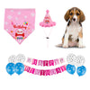 Pet Dog Cat Birthday Hat Bandana Neckerchief Ties Party Fancy Dress Pink