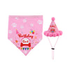 Pet Dog Cat Birthday Hat Bandana Neckerchief Ties Party Fancy Dress Pink