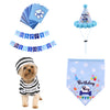 Pet Dog Cat Birthday Hat Bandana Neckerchief Ties Party Fancy Dress Blue