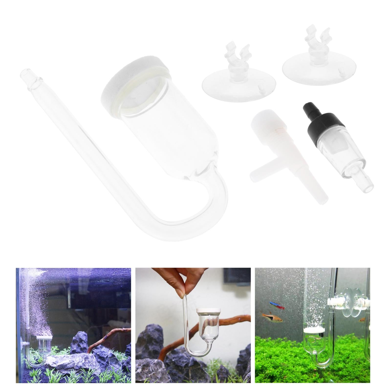 Aquarium CO2 Diffuser w/ U-Shape Connecting Tube for Planted Tank Dia. 35mm