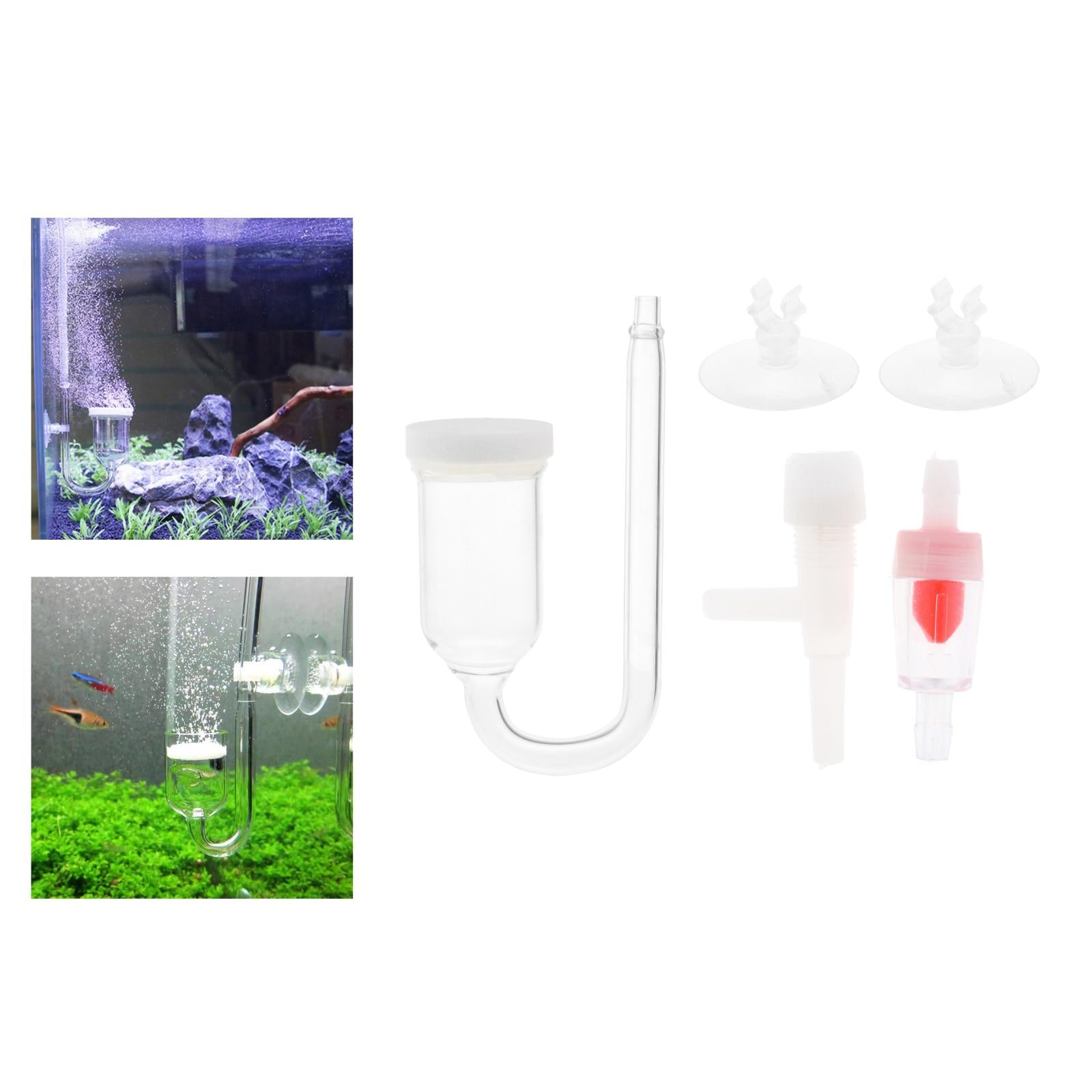 Aquarium CO2 Diffuser w/ U-Shape Connecting Tube for Planted Tank Dia. 25mm