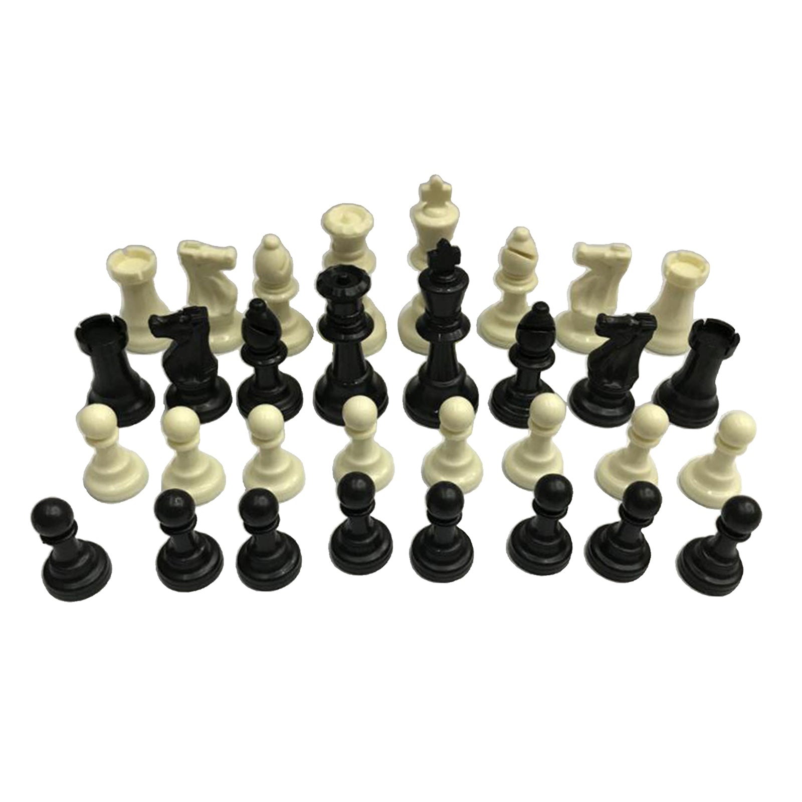 Standard Plastic Chess Pieces Set Plastic Portable Chess Game 95mm King