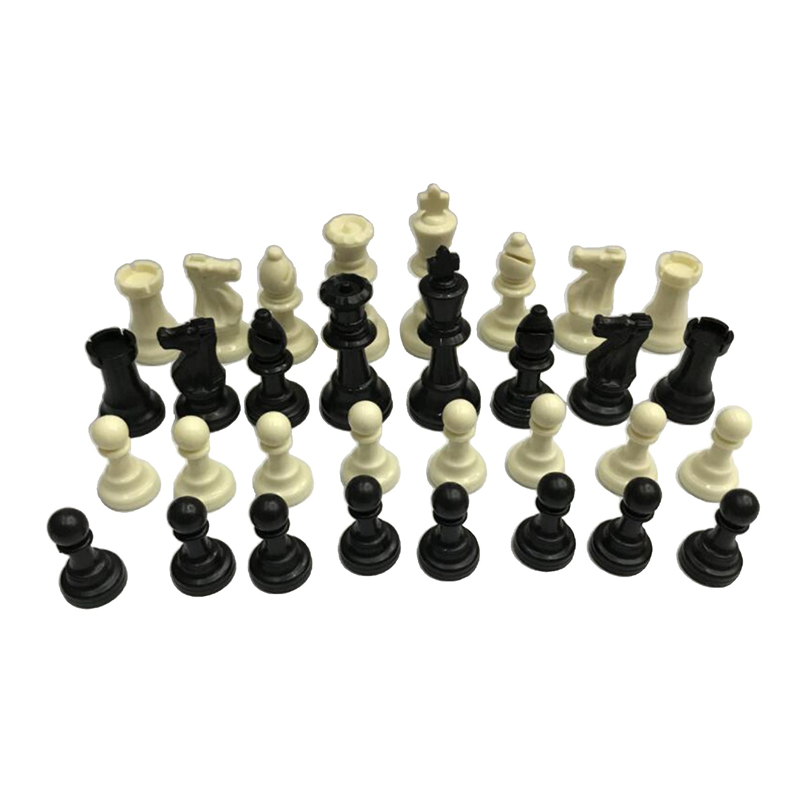 Standard Plastic Chess Pieces Set Plastic Portable Chess Game 95mm King