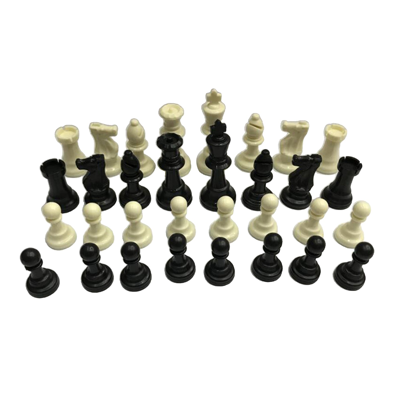 Standard Plastic Chess Pieces Set Plastic Portable Chess Game 95mm King