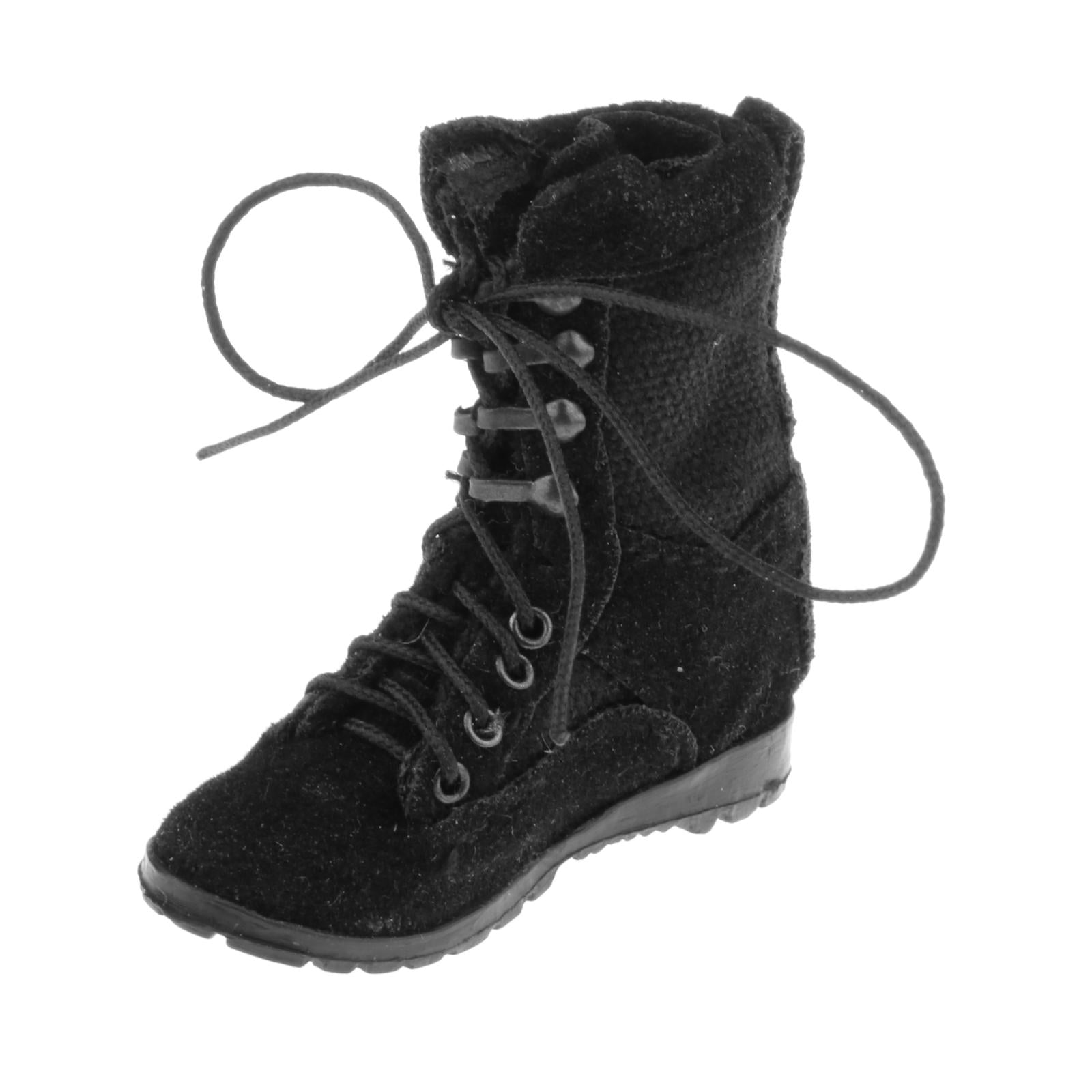 Mini 1/6 Scale Combat Boots Shoes Model for 12'' Soldier Action Figure