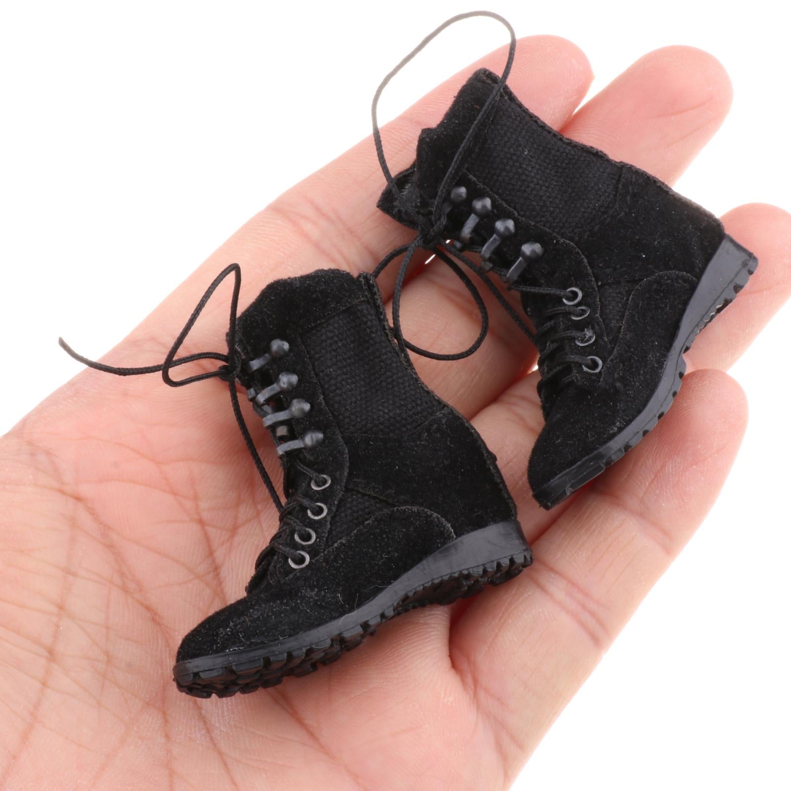 Mini 1/6 Scale Combat Boots Shoes Model for 12'' Soldier Action Figure