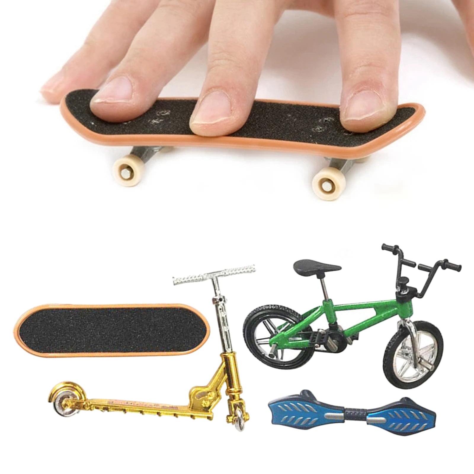 Mini Finger Toys Set Skateboards Finger Bikes Scooter Tiny Swing Board B