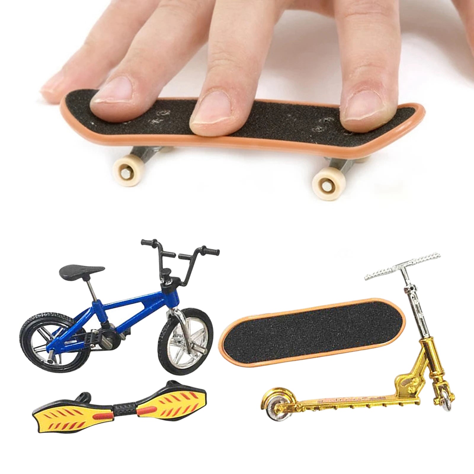 Mini Finger Toys Set Skateboards Finger Bikes Scooter Tiny Swing Board A