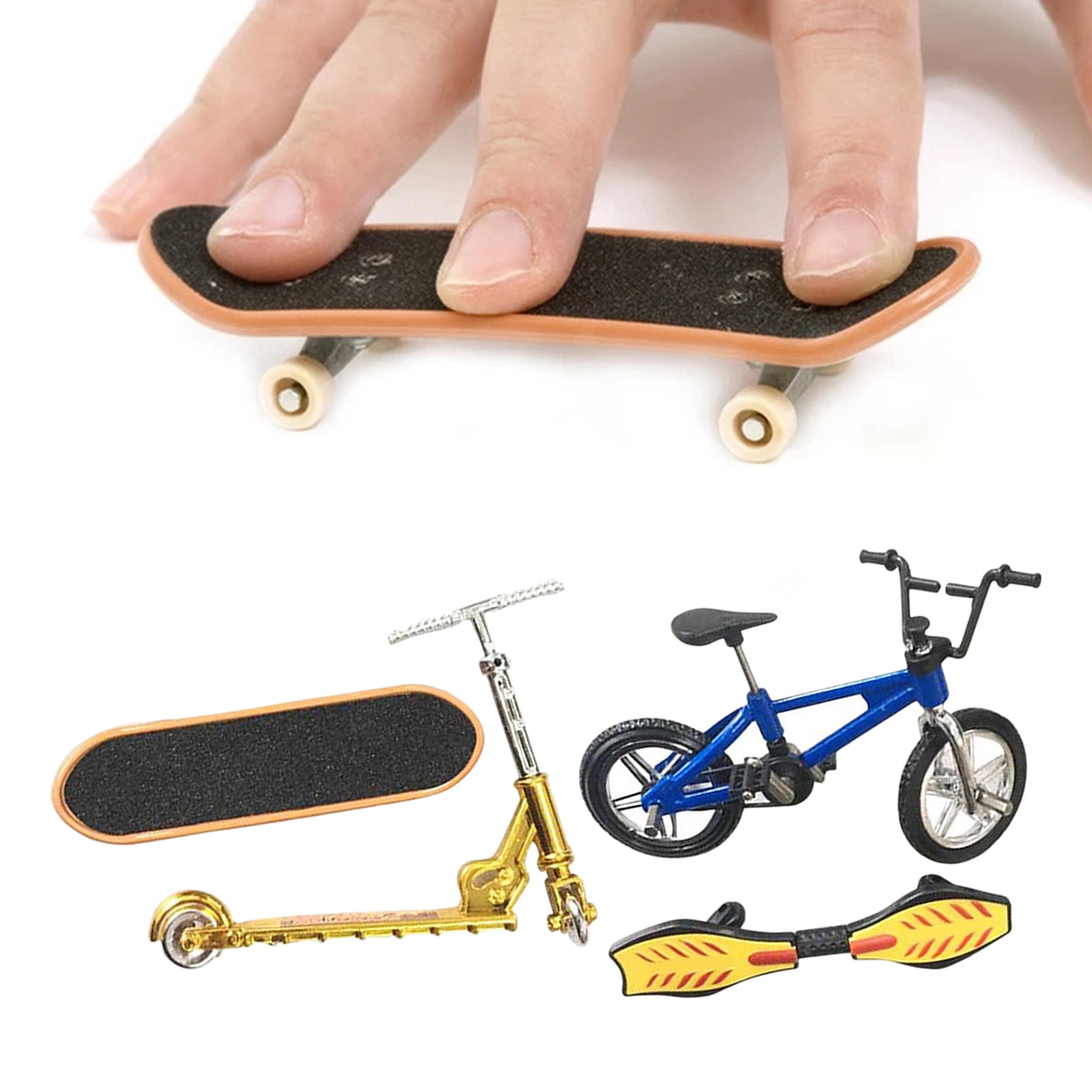 Mini Finger Toys Set Skateboards Finger Bikes Scooter Tiny Swing Board A