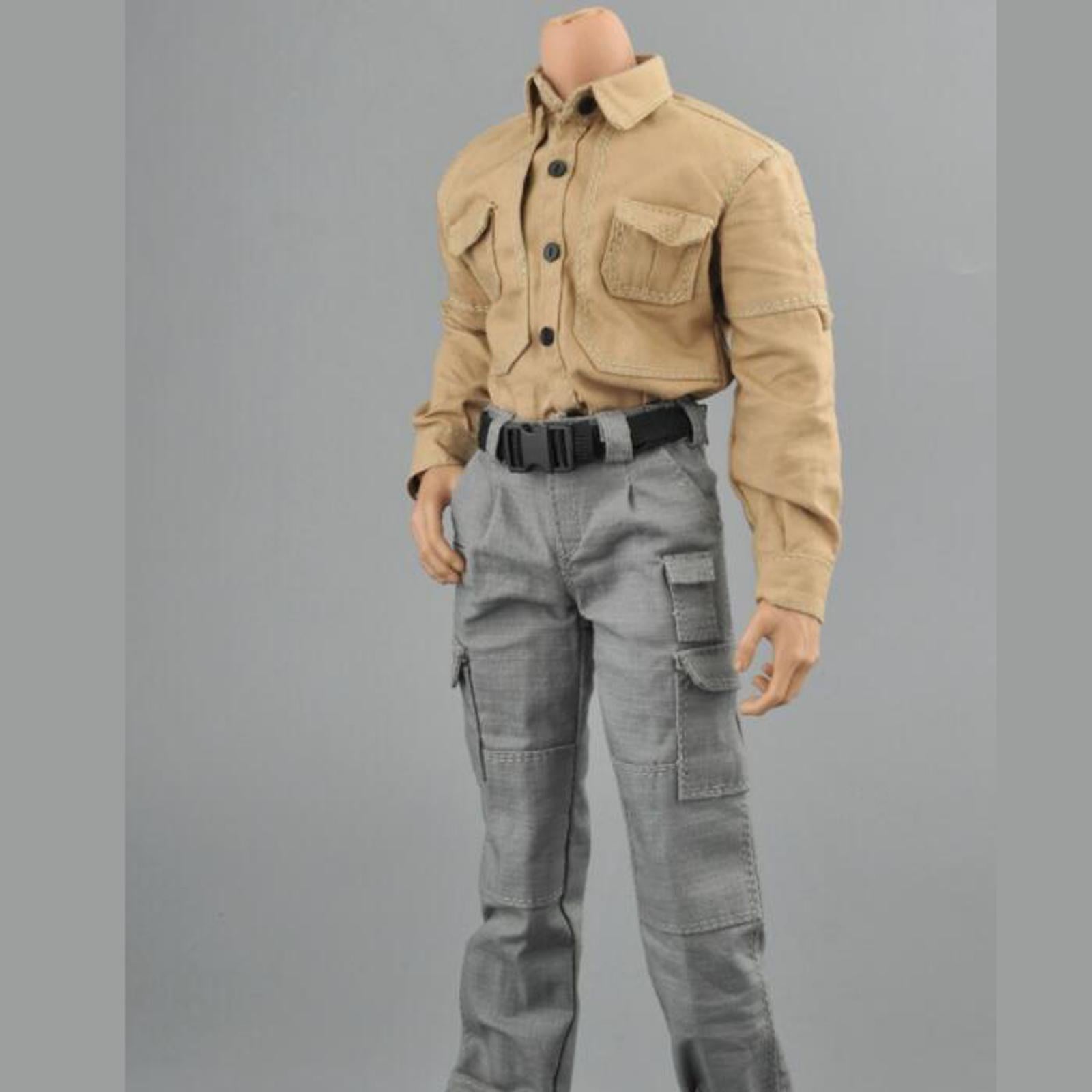 Collection 1:6 Men Figure Field Clothing Suits for 12" Doll Body Model Accs khaki top