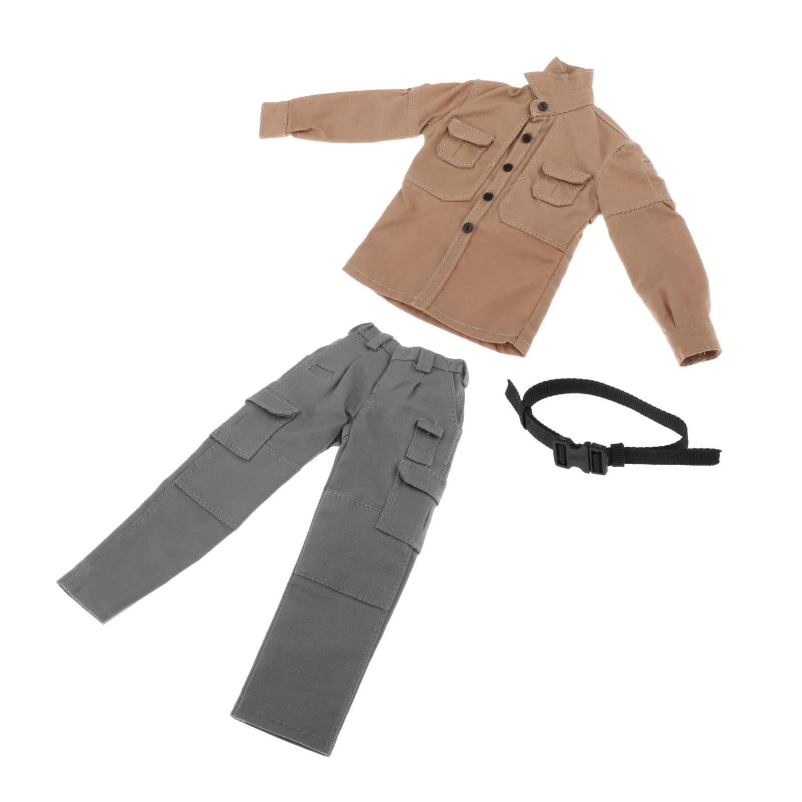 Collection 1:6 Men Figure Field Clothing Suits for 12" Doll Body Model Accs khaki top