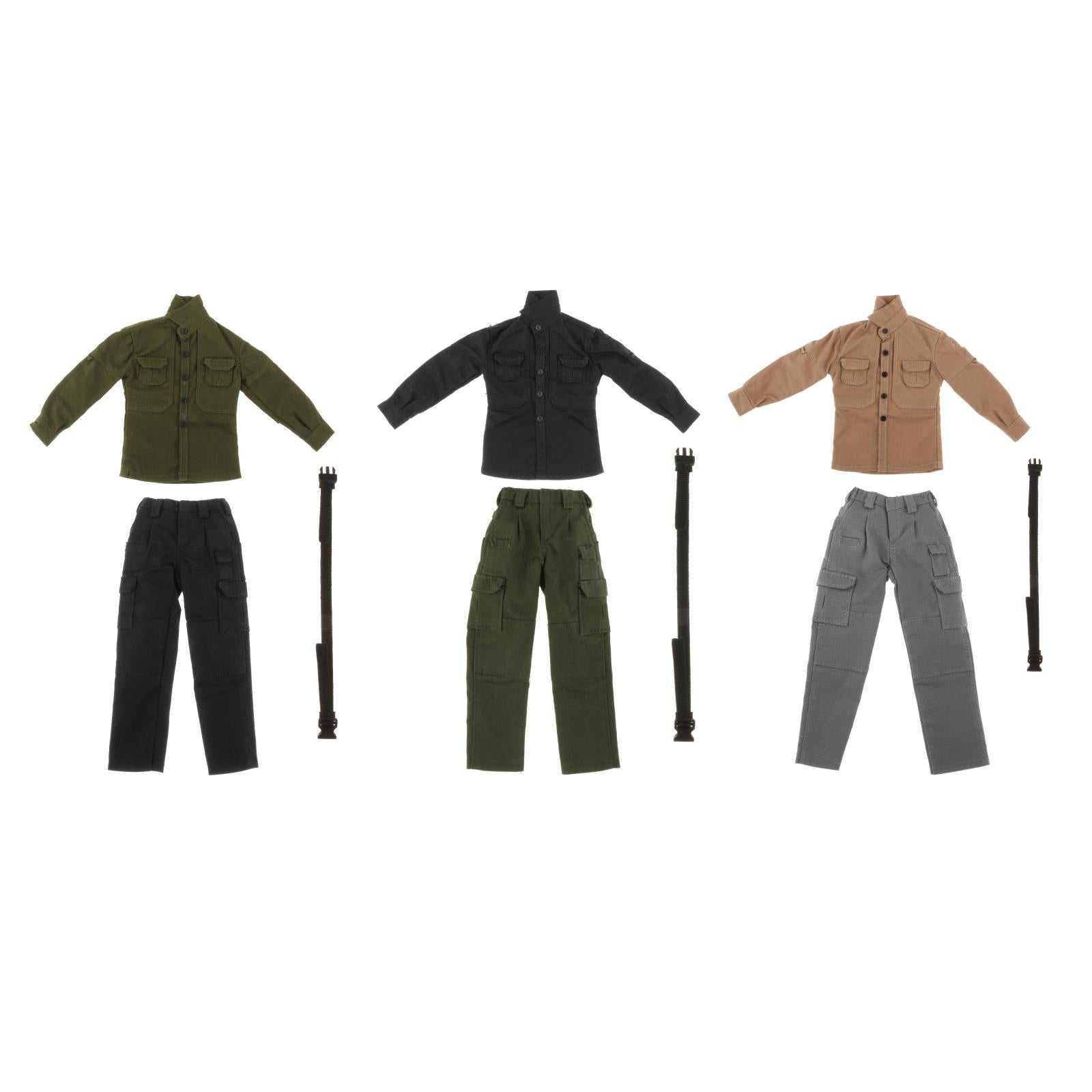 Collection 1:6 Men Figure Field Clothing Suits for 12" Doll Body Model Accs black top