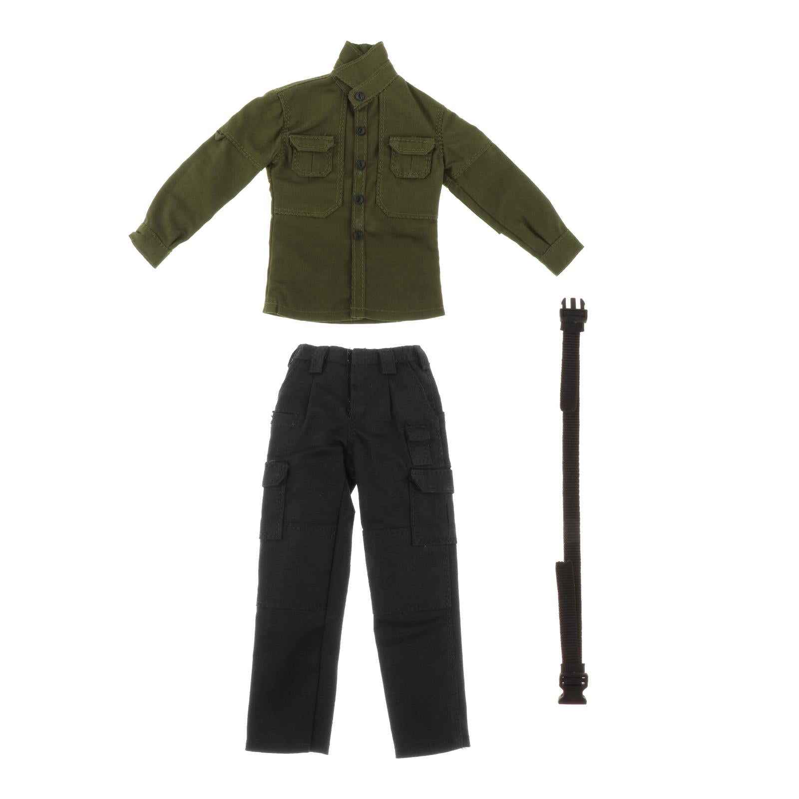 Collection 1:6 Men Figure Field Clothing Suits for 12" Doll Body Model Accs arm green top