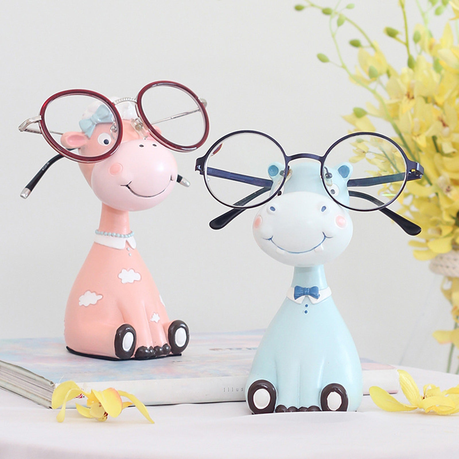 Eyeglass Display Holder Stand Home Office Decor Ornaments Gifts Hippo