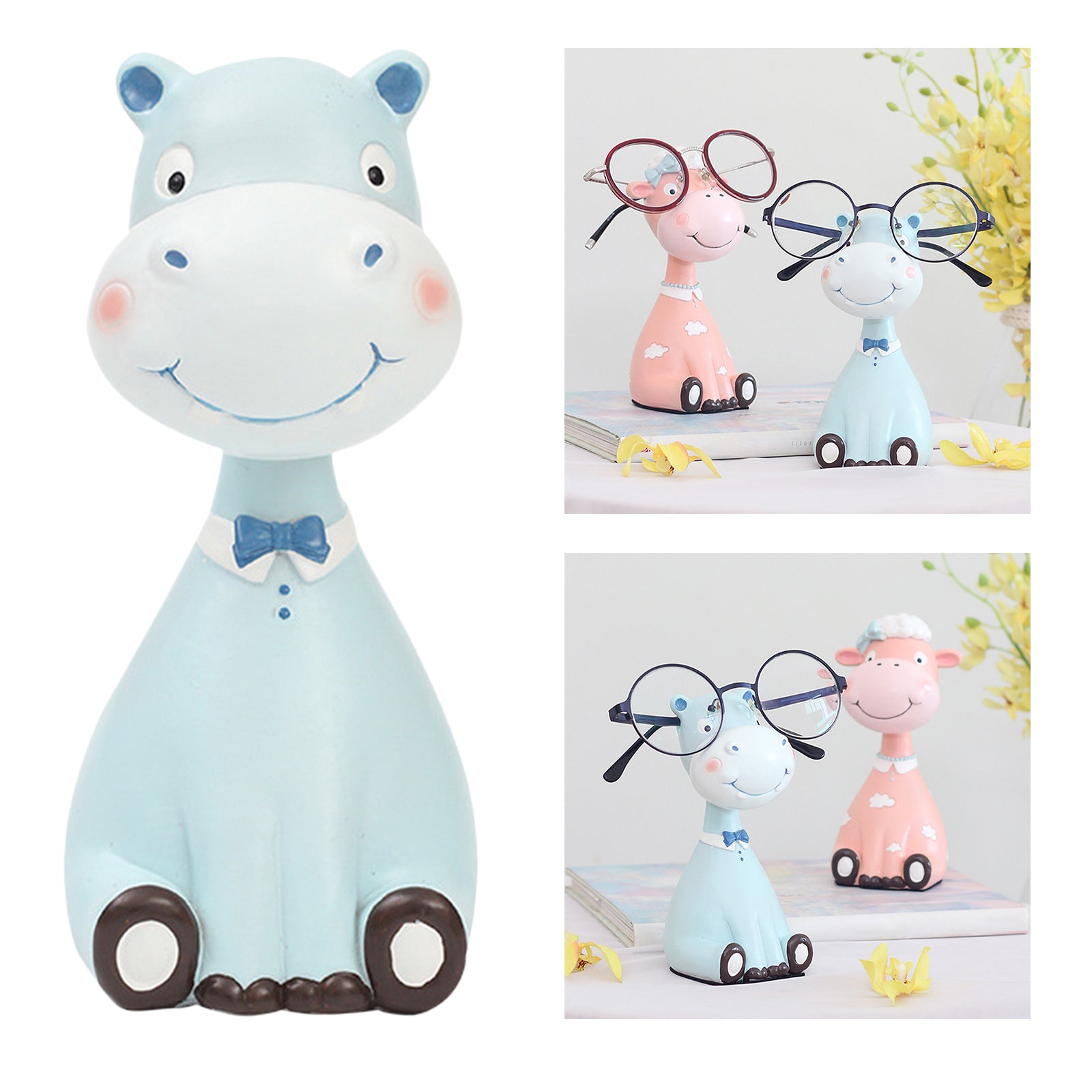 Eyeglass Display Holder Stand Home Office Decor Ornaments Gifts Hippo