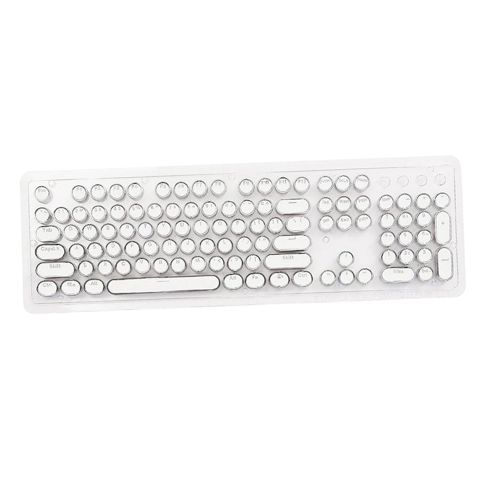 Round Keycaps Double Shot PBT Gaming Keyboard Retro  white