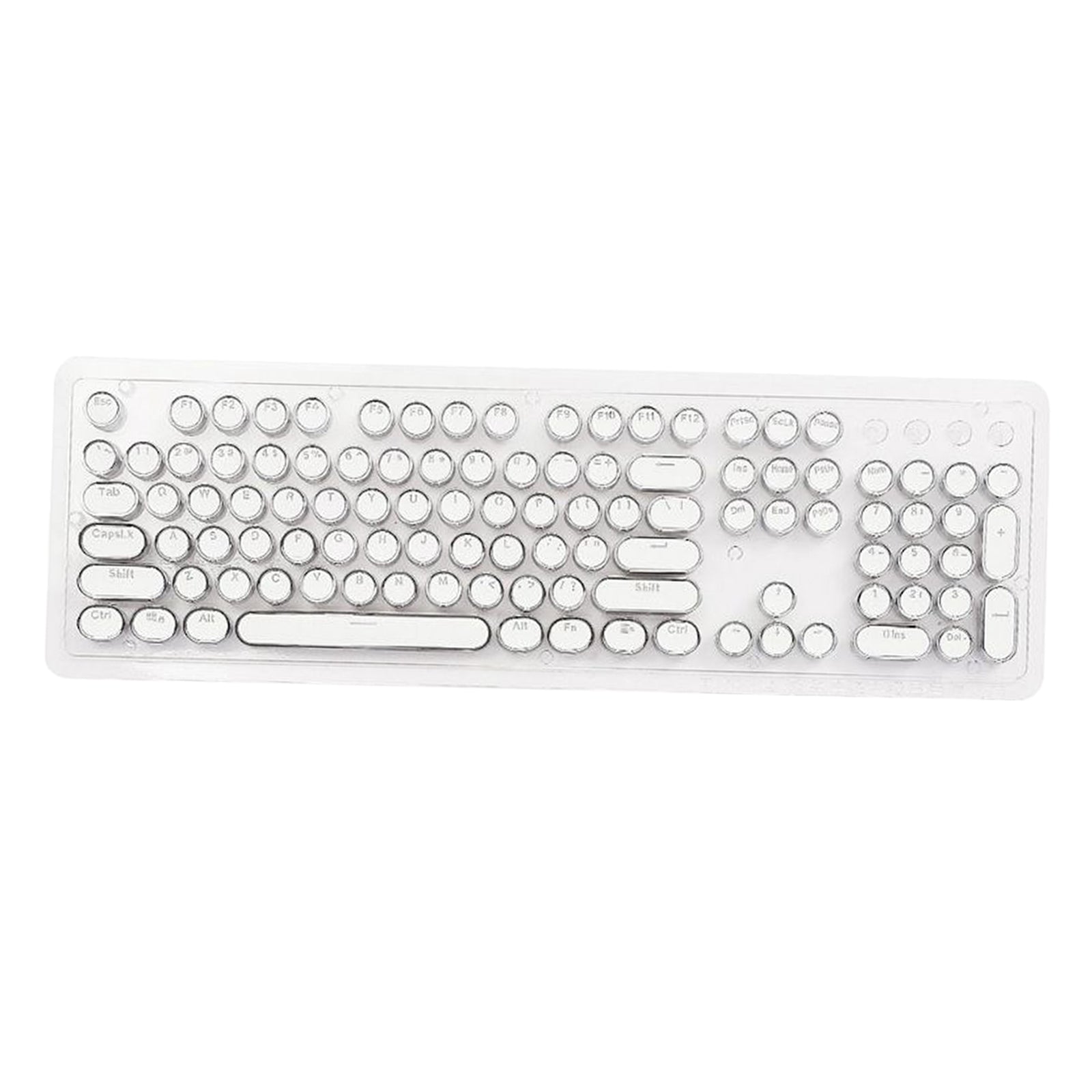 Round Keycaps Double Shot PBT Gaming Keyboard Retro  white